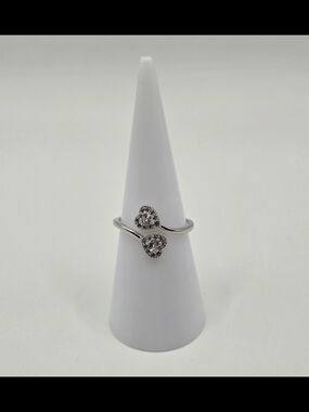 Heart Halo Ring | Silver Tone | CZ | Approx. Size 6